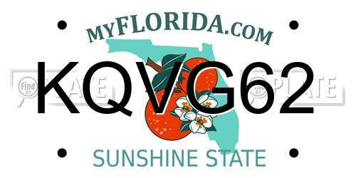 KQVG62 Florida License Plate