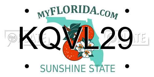 KQVL29 Florida License Plate