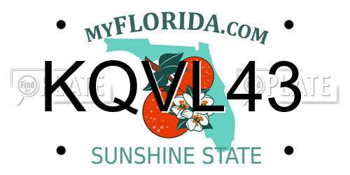 KQVL43 Florida License Plate