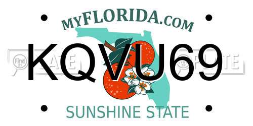KQVU69 Florida License Plate