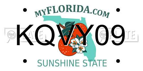 KQVY09 Florida License Plate