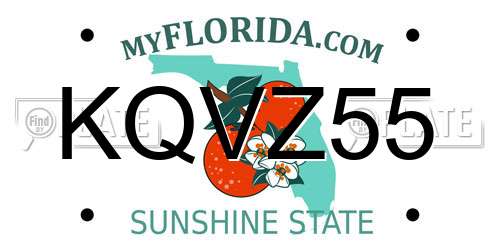 KQVZ55 Florida License Plate