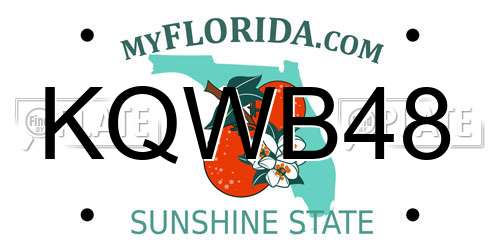 KQWB48 Florida License Plate