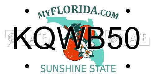 KQWB50 Florida License Plate