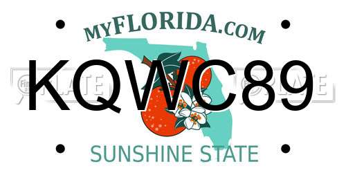 KQWC89 Florida License Plate