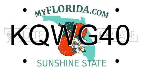 KQWG40 Florida License Plate