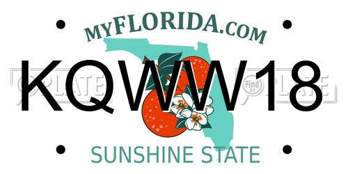 KQWW18 Florida License Plate