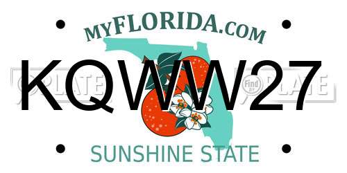 KQWW27 Florida License Plate
