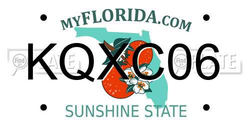 KQXC06 Florida License Plate