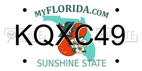KQXC49 Florida License Plate