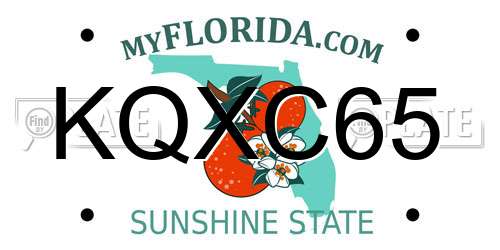 KQXC65 Florida License Plate