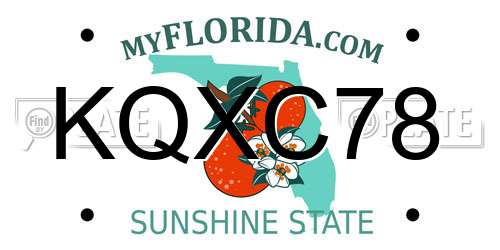 KQXC78 Florida License Plate