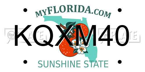 KQXM40 Florida License Plate