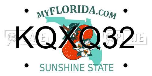 KQXQ32 Florida License Plate