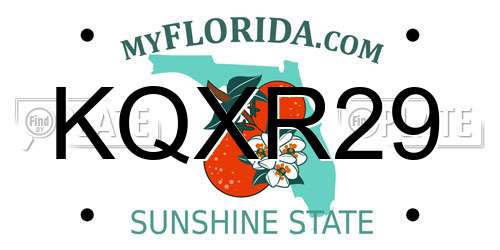 KQXR29 Florida License Plate