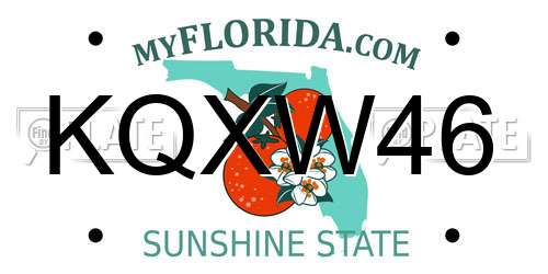 KQXW46 Florida License Plate