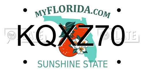 KQXZ70 Florida License Plate