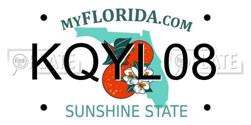 KQYL08 Florida License Plate