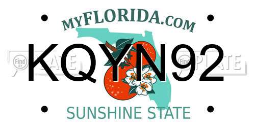 KQYN92 Florida License Plate