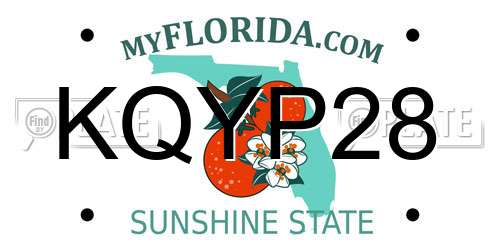 KQYP28 Florida License Plate