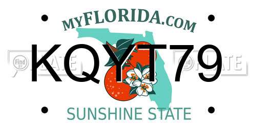KQYT79 Florida License Plate