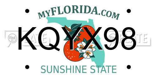 KQYX98 Florida License Plate