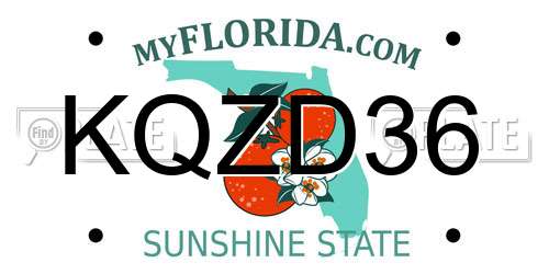 KQZD36 Florida License Plate