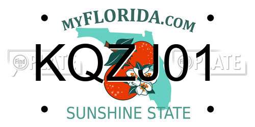KQZJ01 Florida License Plate