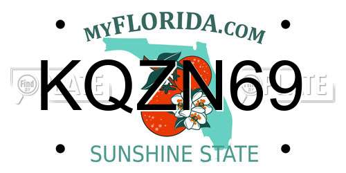 KQZN69 Florida License Plate