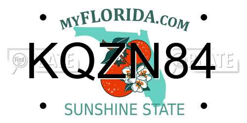 KQZN84 Florida License Plate