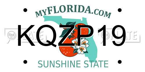 KQZP19 Florida License Plate