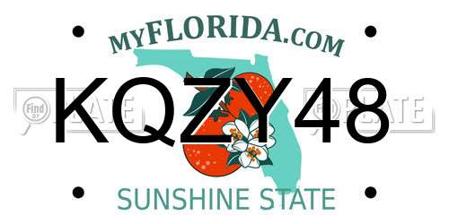 KQZY48 Florida License Plate