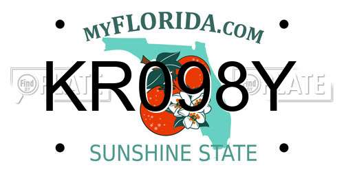 KR098Y Florida License Plate