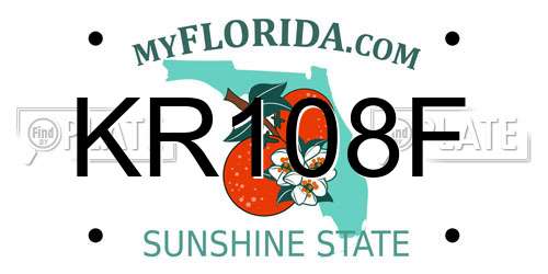 KR108F Florida License Plate