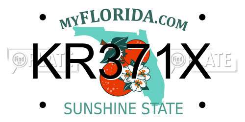 KR371X Florida License Plate