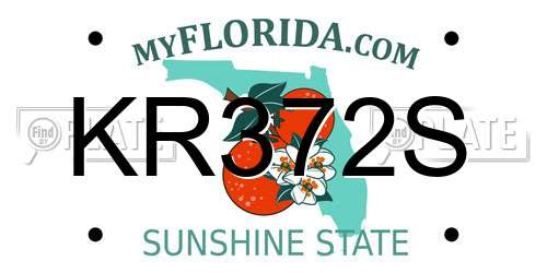 KR372S Florida License Plate