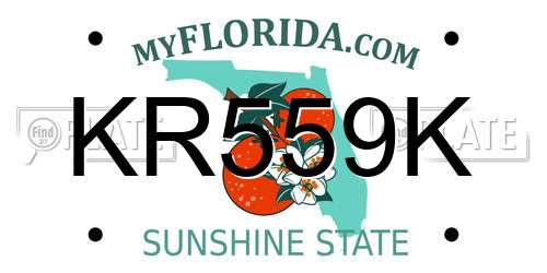 KR559K Florida License Plate