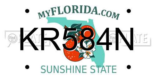 KR584N Florida License Plate