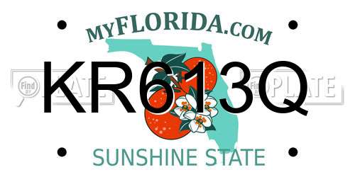 KR613Q Florida License Plate