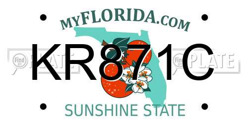 KR871C Florida License Plate