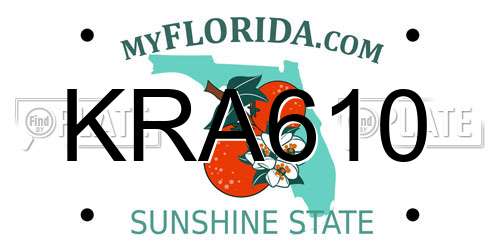 KRA610 Florida License Plate