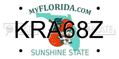 KRA68Z Florida License Plate