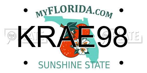 KRAE98 Florida License Plate