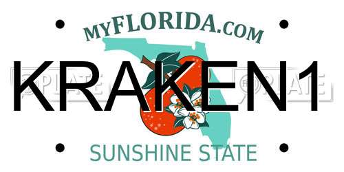 KRAKEN1 Florida License Plate