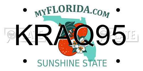 KRAQ95 Florida License Plate