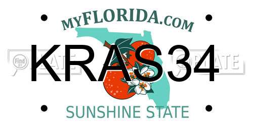 KRAS34 Florida License Plate
