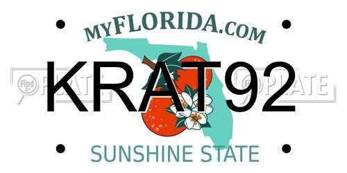 KRAT92 Florida License Plate