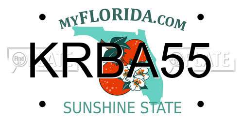 KRBA55 Florida License Plate