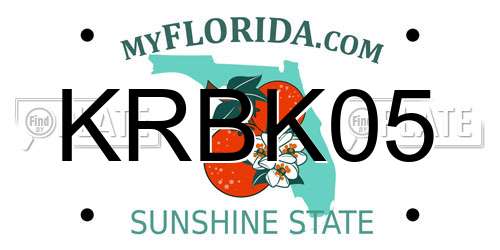KRBK05 Florida License Plate