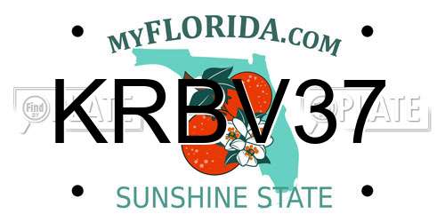 KRBV37 Florida License Plate